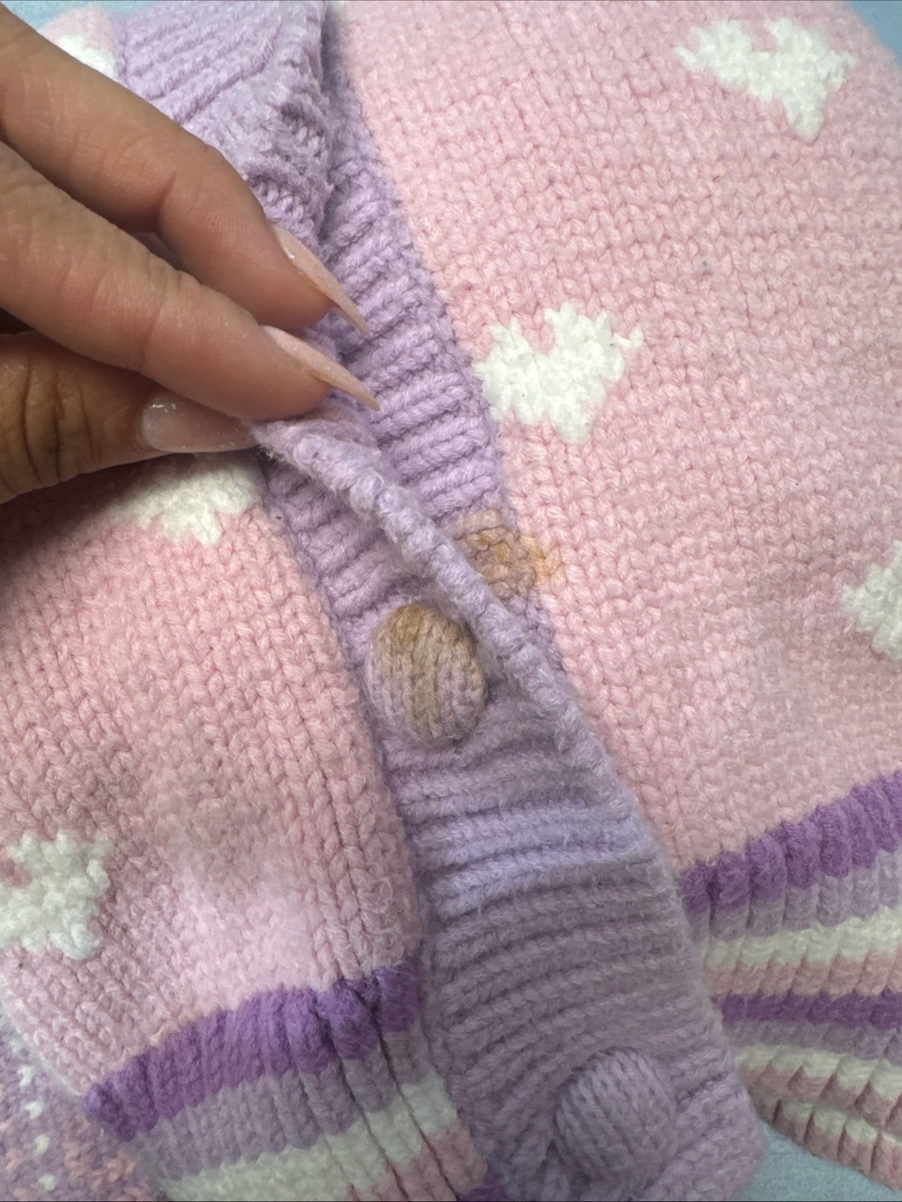 LoveShackFancy Pink and Lavender Fair Isle Cardigan - Picture 10 of 11